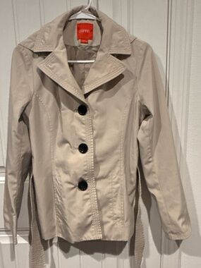 Esprit Light Beige Women's Short Trench Coat